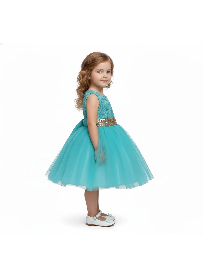Bidani Aqua Bloom Lace Tutu Dress